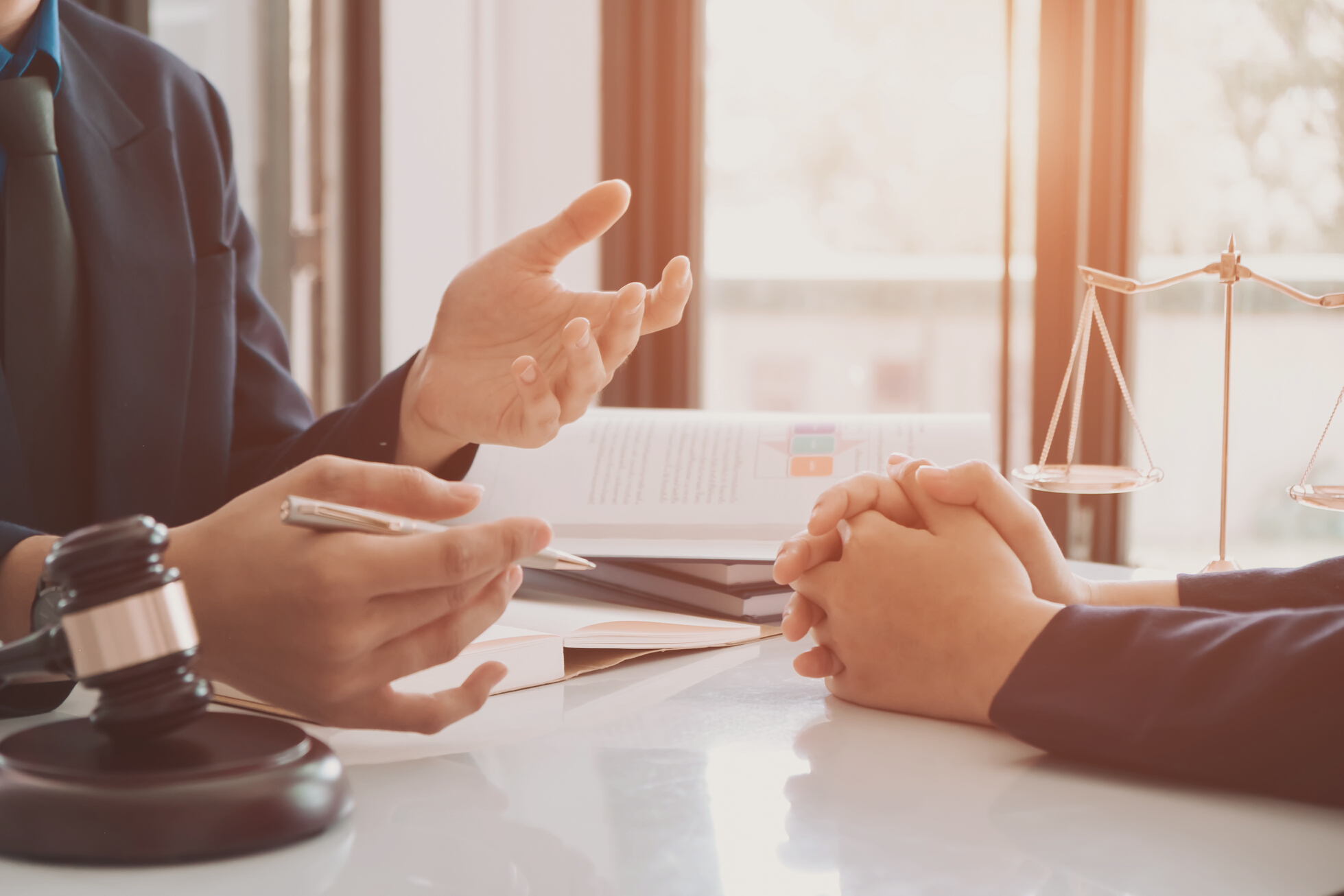 Close Up of Lawyer Meeting with Client